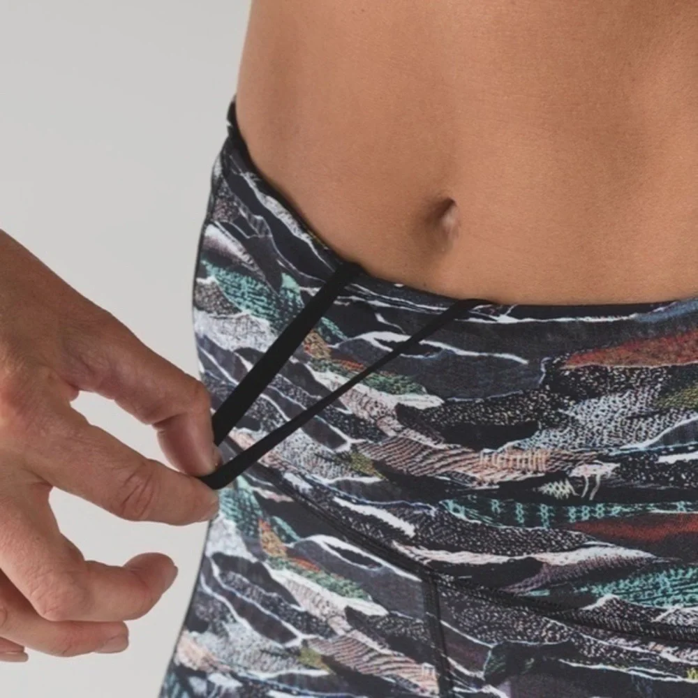 Lululemon Fast & Free 7/8 Tight in Mini Sweatr Multi Black size 6